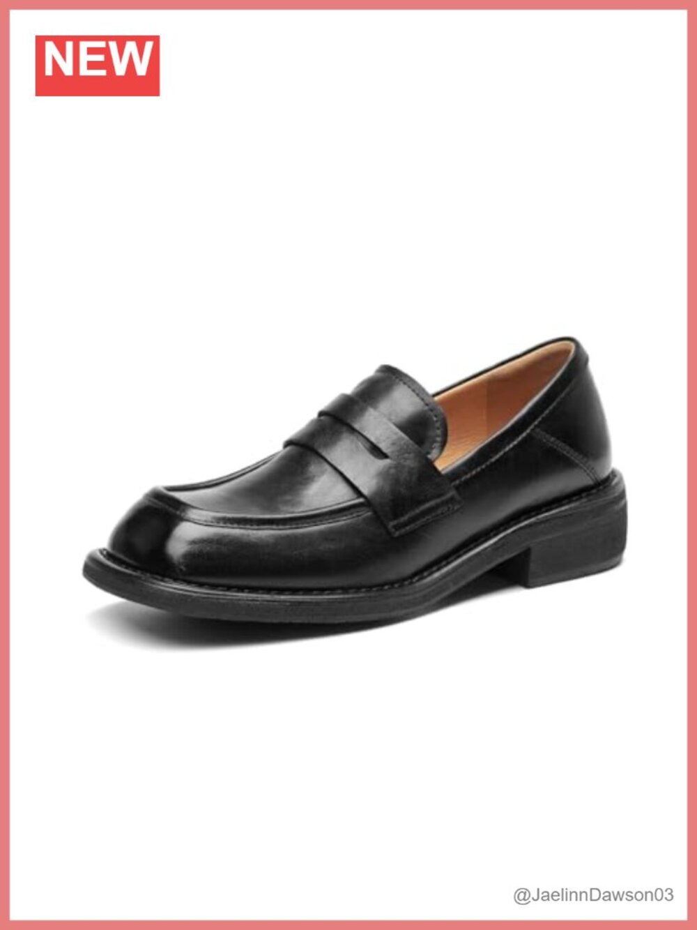 Women's Leather Penny Loafers Slip On Square Toe Chunky Tassel Business Casual